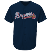 Braves Full Button Baseball Jersey - Adult MAHD6840